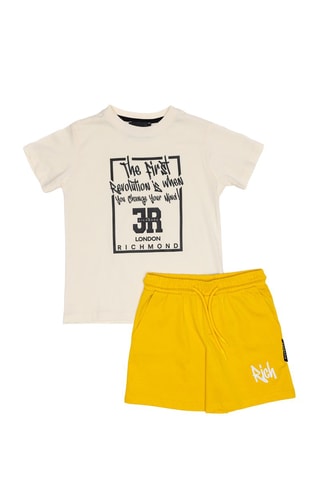 T-shirt en bermuda - Beige en geel