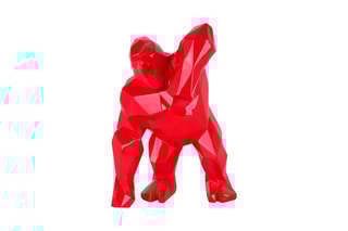 Sculpture - King Kong furieux Rouge