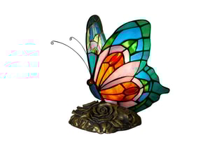 Lampe de chevet en verre soudé papillon -  Multicolore