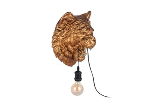 Sculpture-lampe en résine Tête de tigre Bronze