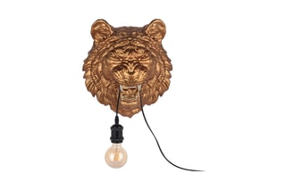 Sculpture-lampe en résine Tête de tigre Bronze