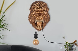 Sculpture-lampe en résine Tête de gorille - Bronze