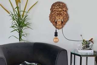Sculpture-lampe en résine Tête de gorille - Bronze