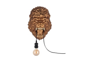 Sculpture-lampe en résine Tête de gorille - Bronze