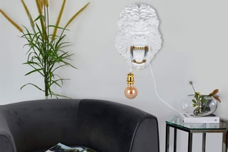 Sculpture-lampe en résine Tête de gorille Blanc