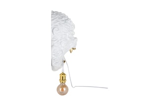 Sculpture-lampe en résine Tête de gorille Blanc