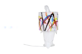 Sculpture-lampe en résine Pingouin Multicolore