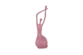 Sculpture figurative en résine Réveil petit - Rose