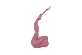 Sculpture figurative en résine Réveil petit - Rose