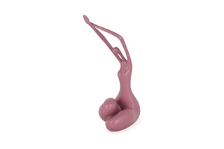 Sculpture figurative en résine Réveil petit - Rose