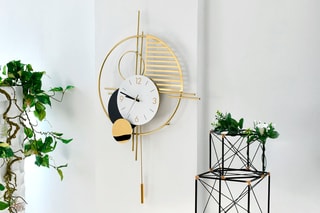 Horloge murale Geometric Combination - Doré