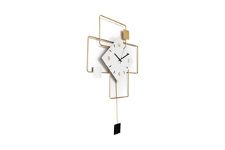 Horloge murale Square combination 1 - Doré