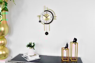 Horloge murale Geometric Illusion  Doré