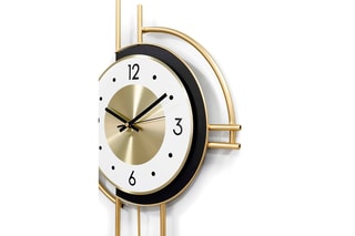 Horloge murale Geometric Illusion  Doré
