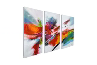 Tableau peint sur panneau acrylique Abstrait tris multicolore