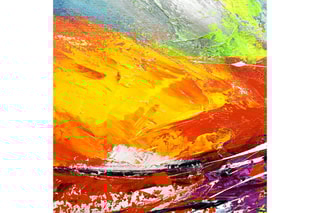 Tableau peint sur panneau acrylique Abstrait tris multicolore