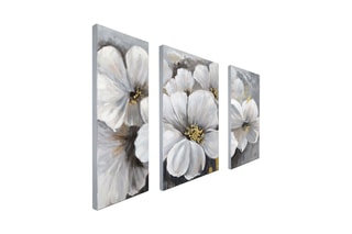 Tableau peint sur panneau acrylique Pivoines blanches