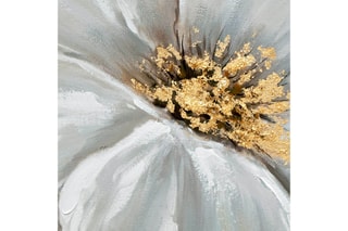 Tableau peint sur panneau acrylique Pivoines blanches