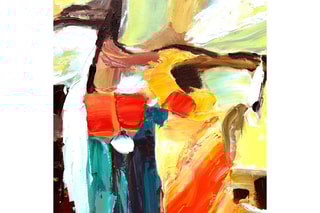 3 tableaux peints sur toile Abstrait tris graffiti multicolore