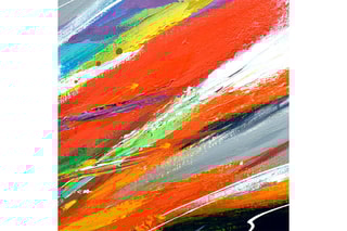Triptyque peint sur toile Abstrait tris vague multicolore