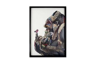 Tableau 3D Gorille avec papillon
