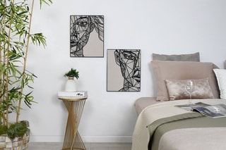 2 tableaux Visages géométriques