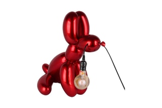 Lampe chien ballon assis Rouge
