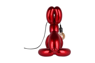 Lampe chien ballon assis Rouge