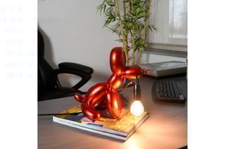 Lampe à poser chien ballon assis Rouge