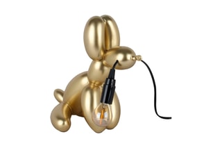 Lampe à poser chien ballon assis Doré