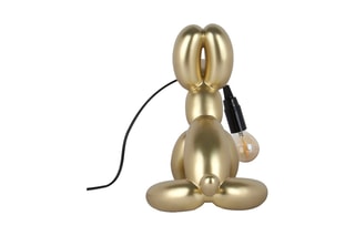 Lampe à poser chien ballon assis Doré