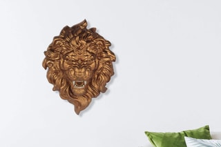 Sculpture en résine Tête de lion Bronze