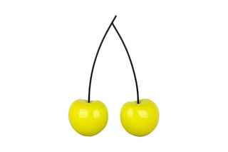 Sculpture en résine Petite cerise double - Jaune