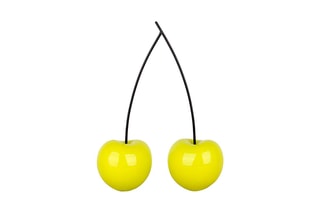 Sculpture en résine Petite cerise double - Jaune