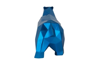 Sculpture en résine Ours polaire à facettes - Bleu