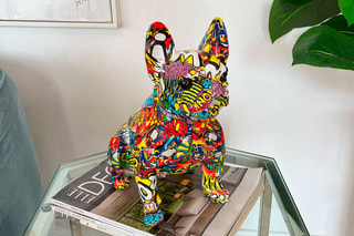 Sculpture Bouledogue français assis - Multicolore