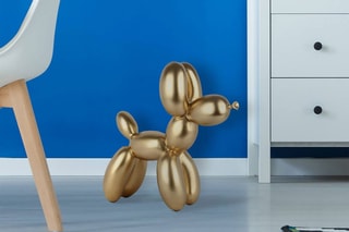 Sculpture en résine Chien ballon - Doré