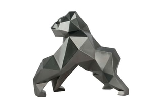 Sculpture Pop Art en résine Gorille à facettes - Anthracite