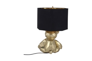 Sculpture-lampe en résine Ourson à facettes - Doré