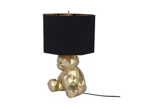 Sculpture-lampe en résine Ourson à facettes - Doré