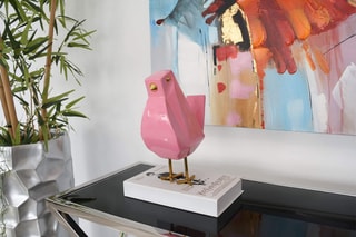 Sculpture Oiseau Rose