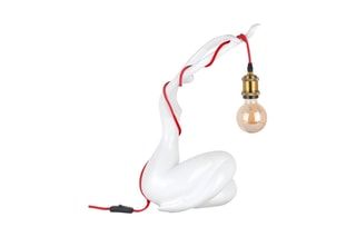 Sculpture-lampe en résine Femme Qui se réveille - Blanc
