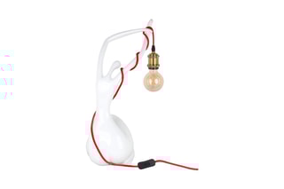Sculpture-lampe en résine Femme Qui se réveille - Blanc