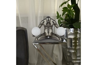 Sculpture-lampe en résine Coeur brisé - Anthracite