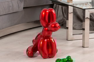 Sculpture Pop Art en résine Chien ballon assis - Rouge