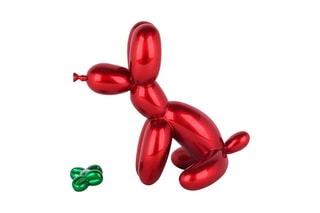 Sculpture Pop Art en résine Chien ballon assis - Rouge