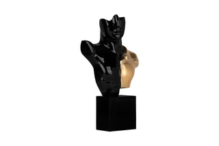 Sculpture en résine Buste de guerrier - Noir et doré