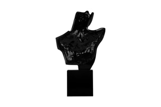 Sculpture en résine Buste de guerrier - Noir et doré