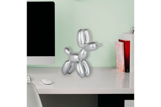 Sculpture Pop Art en résine - Petit chien ballon - Argent