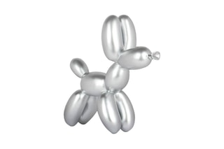 Sculpture Pop Art en résine - Petit chien ballon - Argent